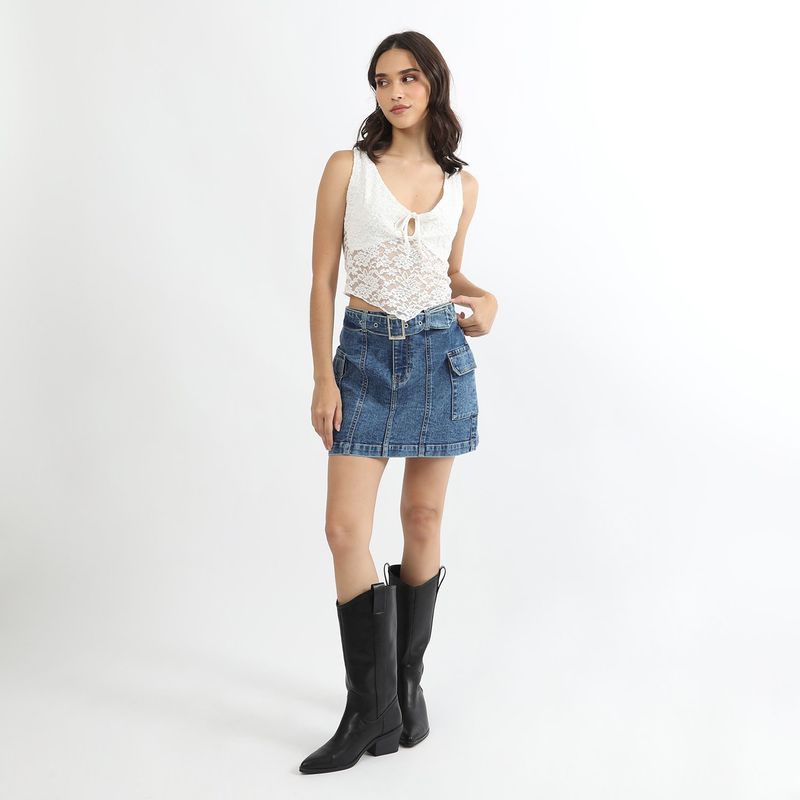 SYBILLA - Falda Corta Algodón Mujer Sybilla