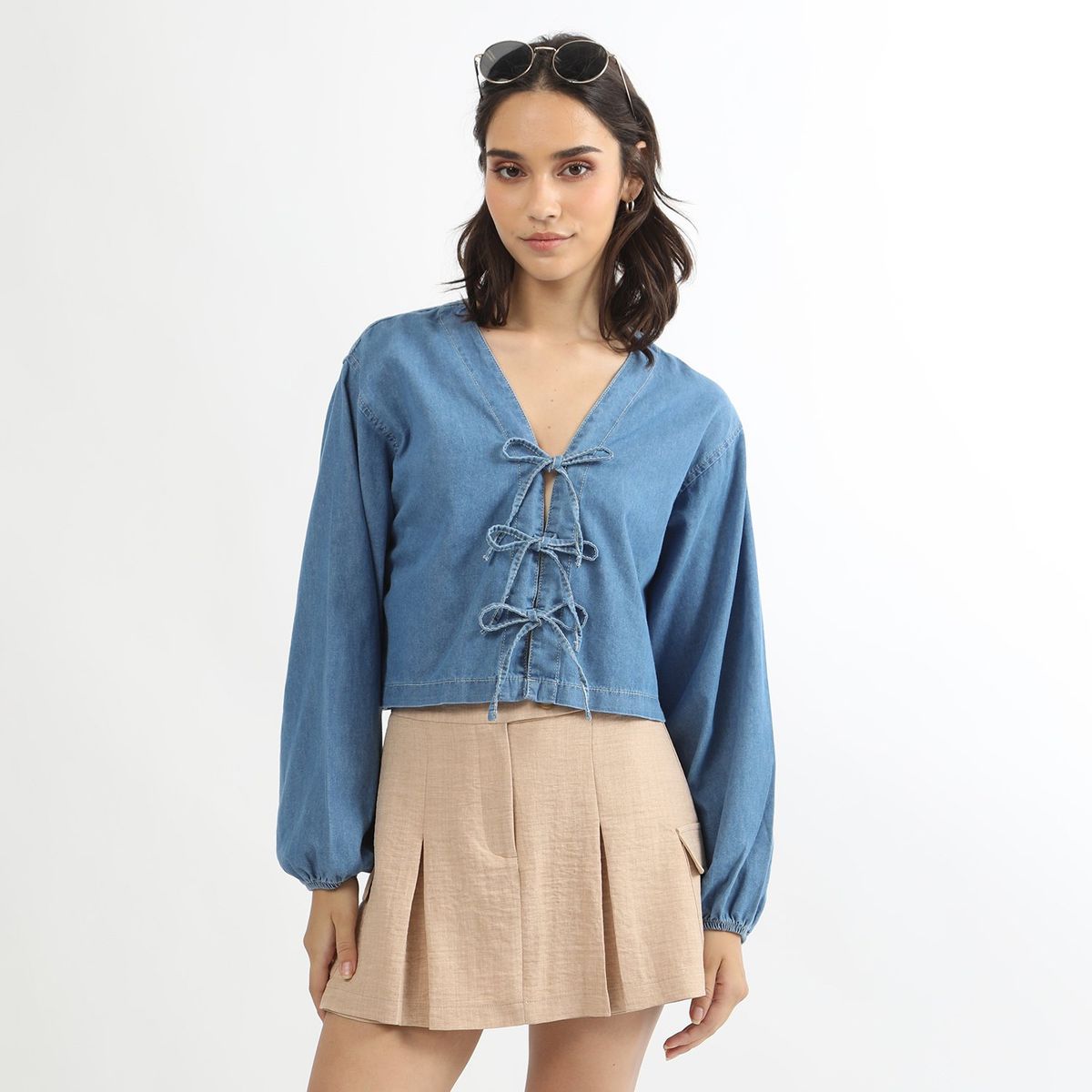 SYBILLA - Blusa Manga Larga 100% Algodón Mujer Sybilla