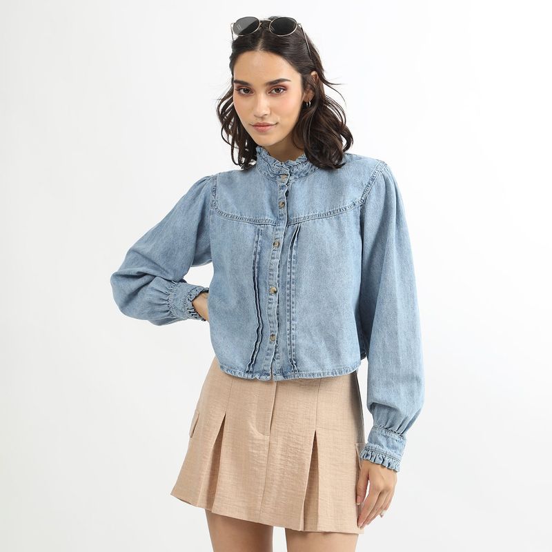 SYBILLA - Blusa Manga Larga 100% Algodón Mujer Sybilla