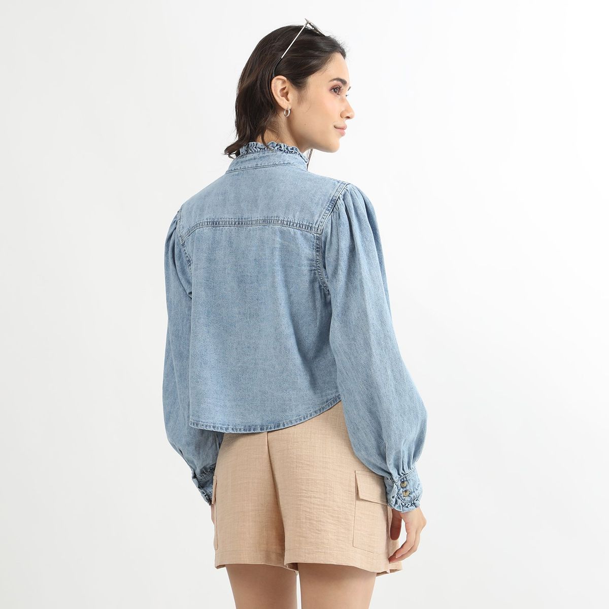 SYBILLA - Blusa Manga Larga 100% Algodón Mujer Sybilla