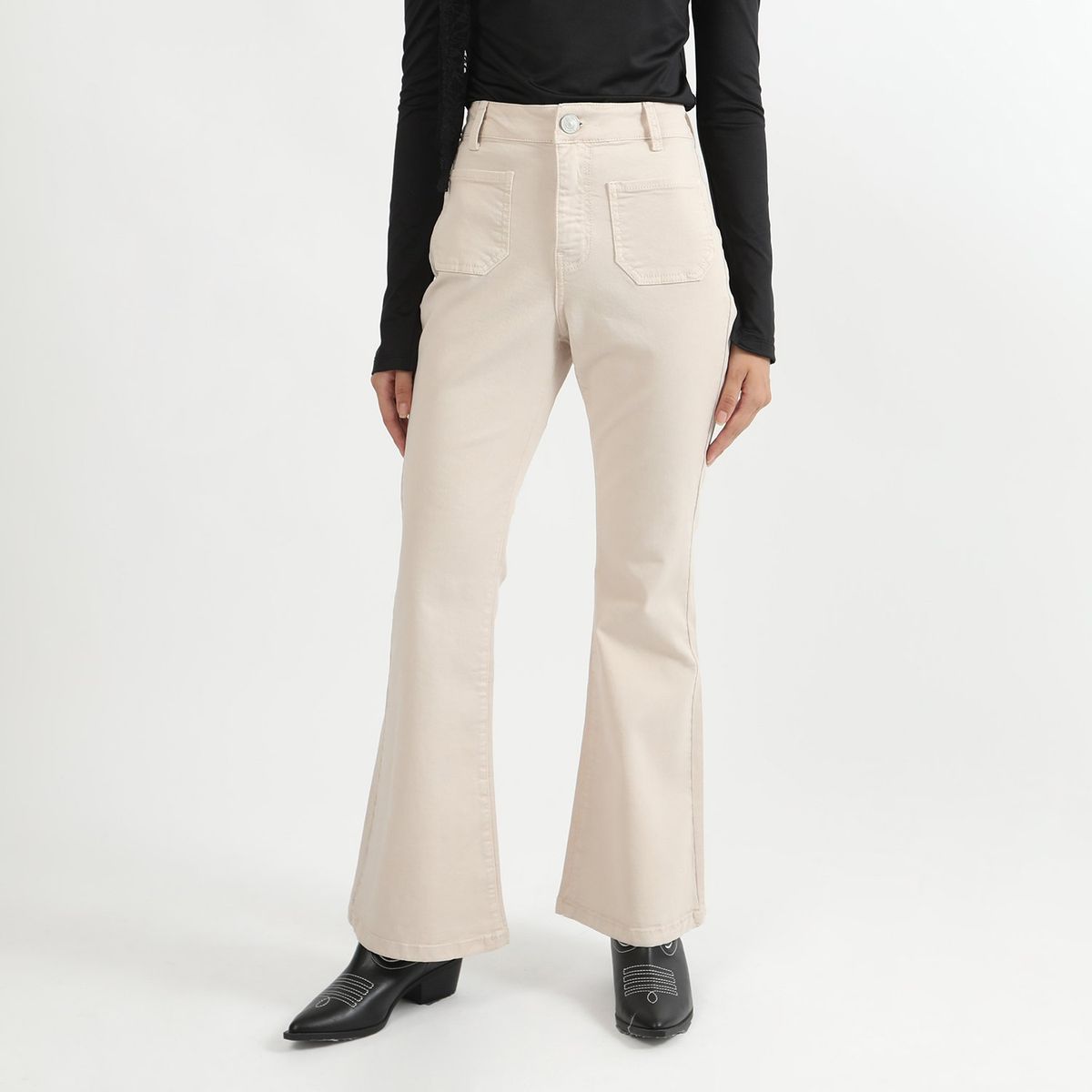 SYBILLA - Pantalón Flare Algodón Mujer Sybilla