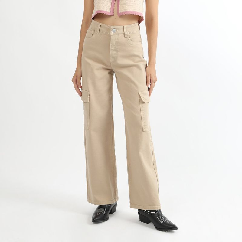 SYBILLA - Jean Cargo Straight 100% Algodón Mujer Sybilla