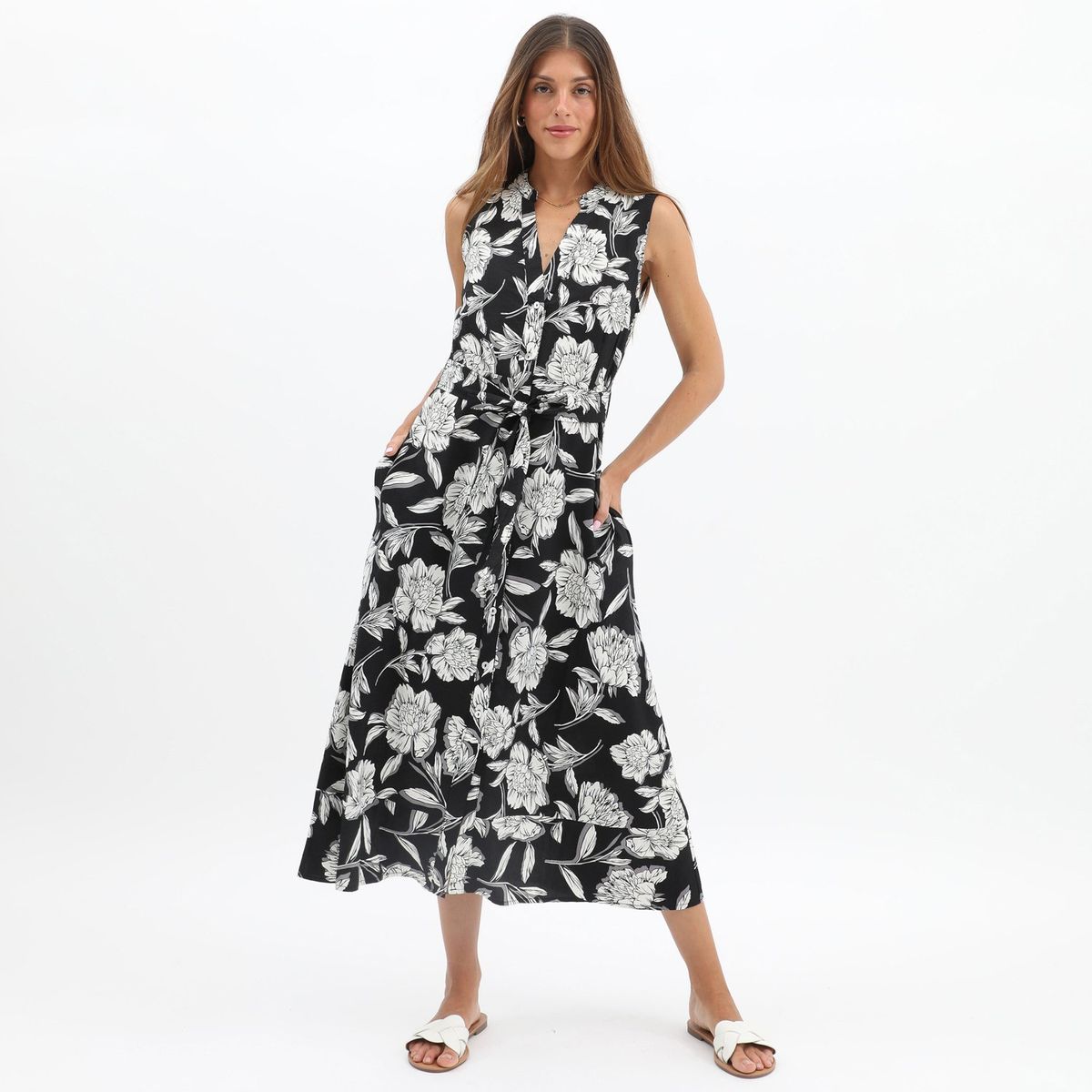 ELLE - Vestido Largo Casual Mujer Elle