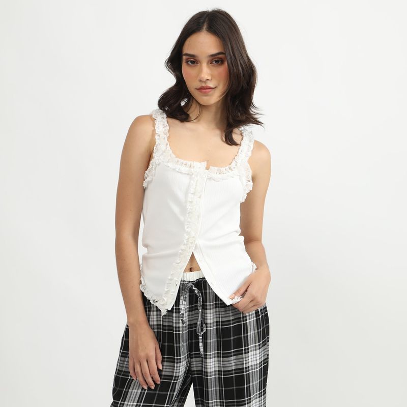 SYBILLA - Polo Mc Rib Con Encaje