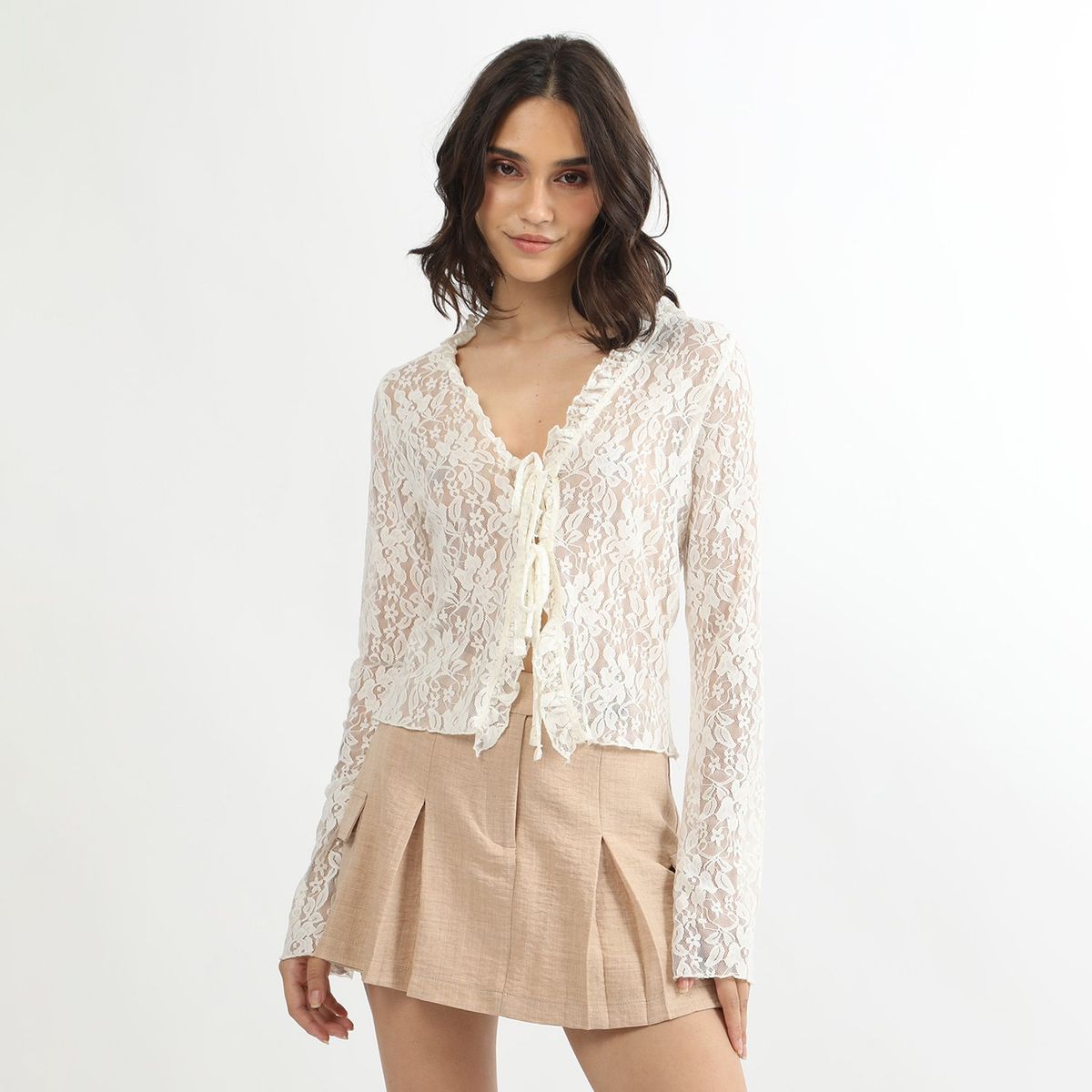 SYBILLA - Blusa Encaje Amarre