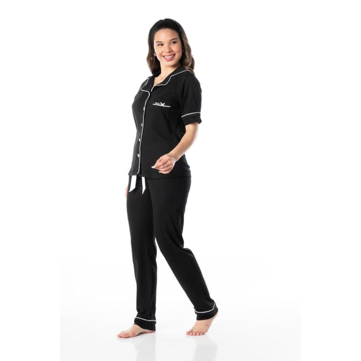 VELA WHITE - Pijama Manga Corta 100% Algodón Mujer Vela White