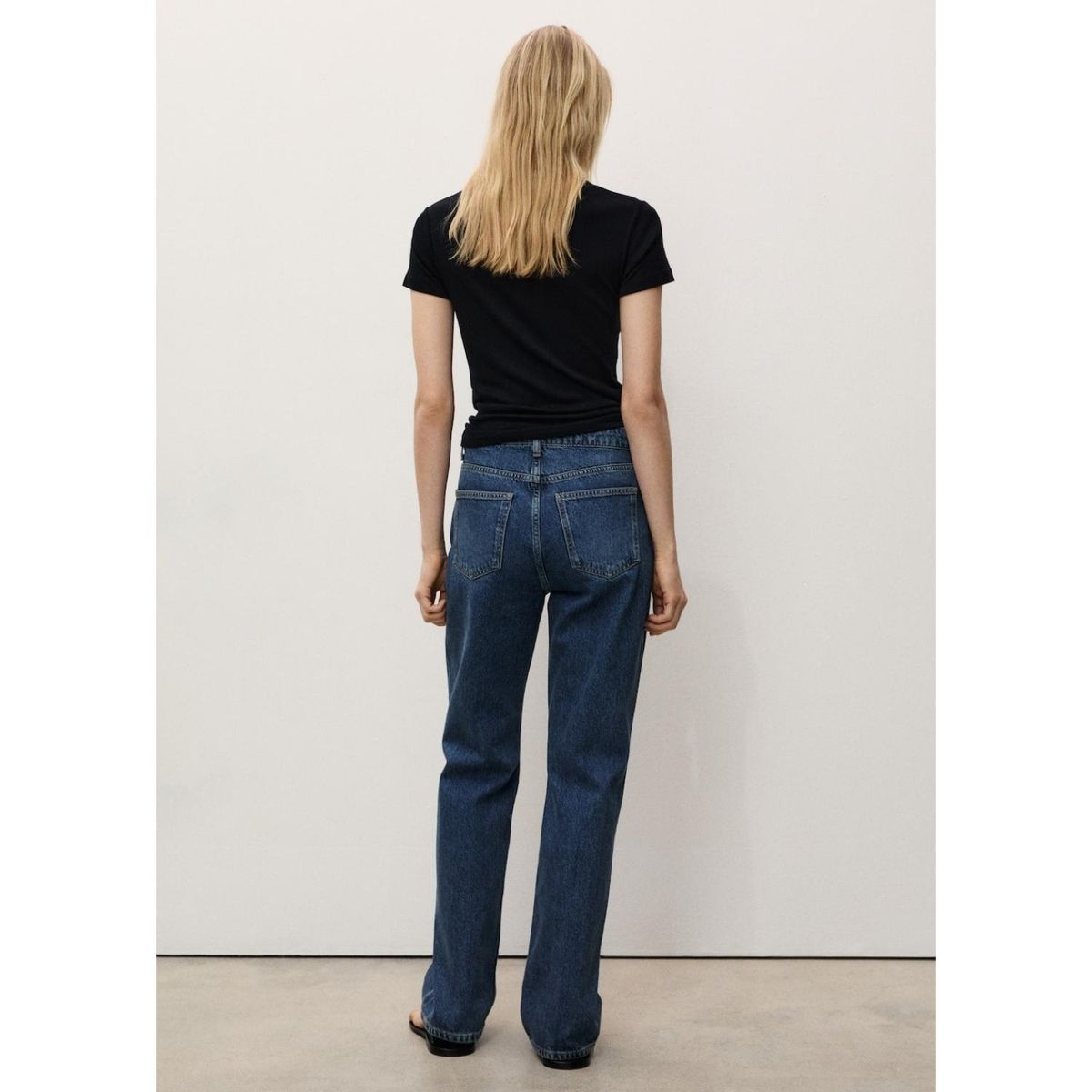 MANGO - Jean Straight Tiro Alto Mujer Mango