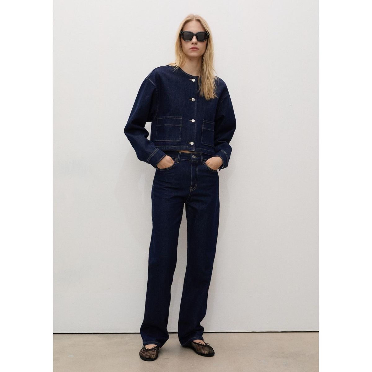 MANGO - Jean Straight Tiro Alto Mujer Mango