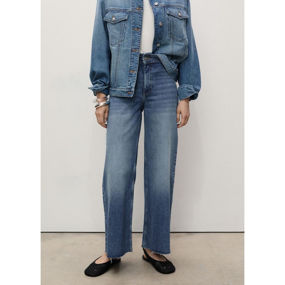 MANGO - Jean Culotte Tiro Alto Mujer Mango