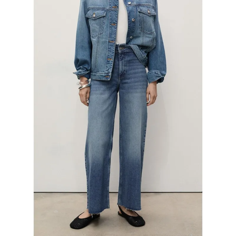 MANGO - Jean Culotte Tiro Alto Mujer Mango