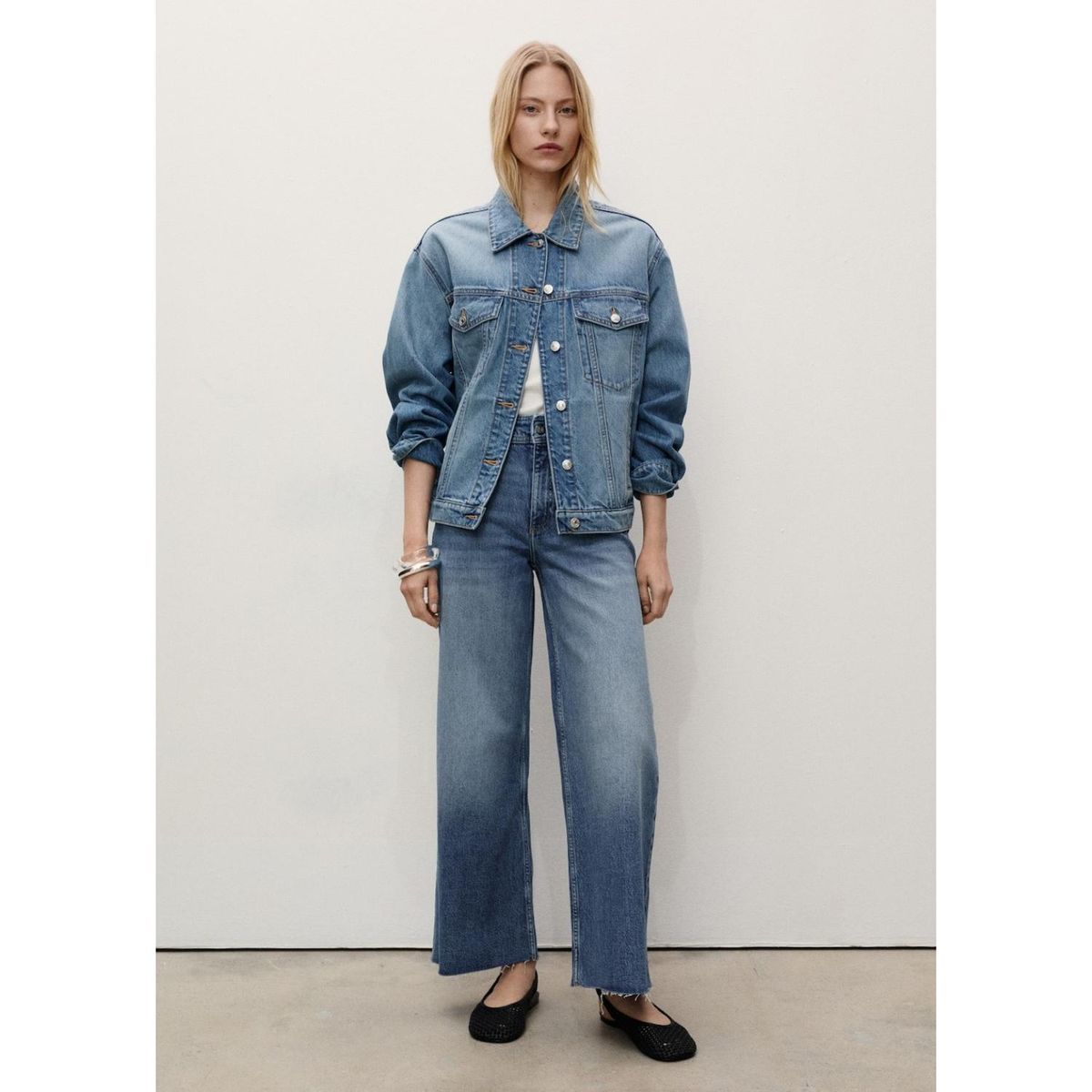 MANGO - Jean Culotte Tiro Alto Mujer Mango