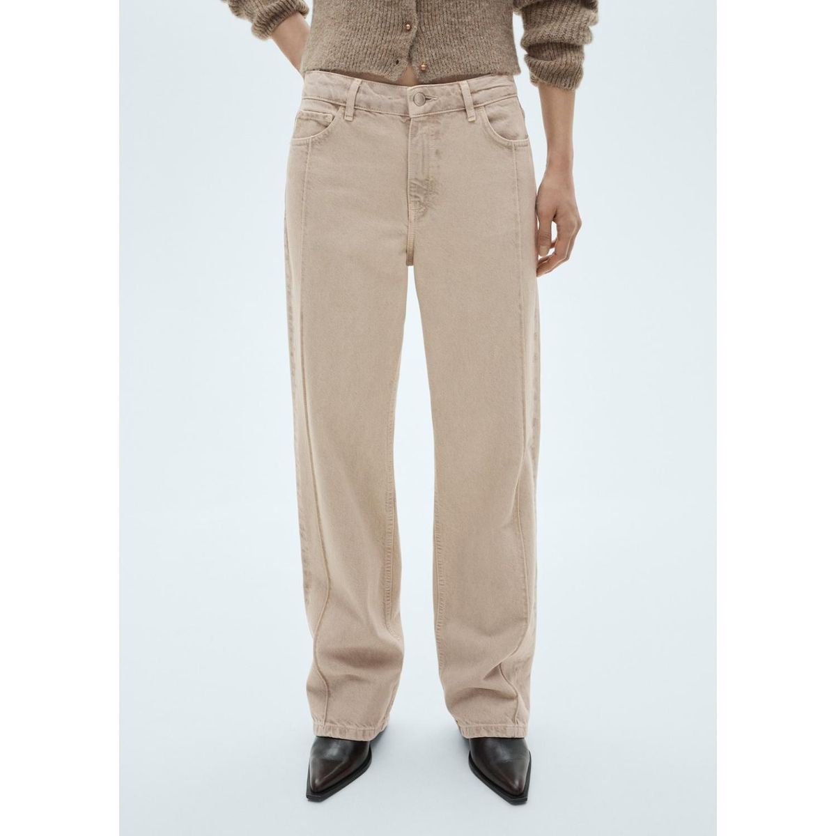 MANGO - Jean Wide Leg Tiro Alto Mujer Mango