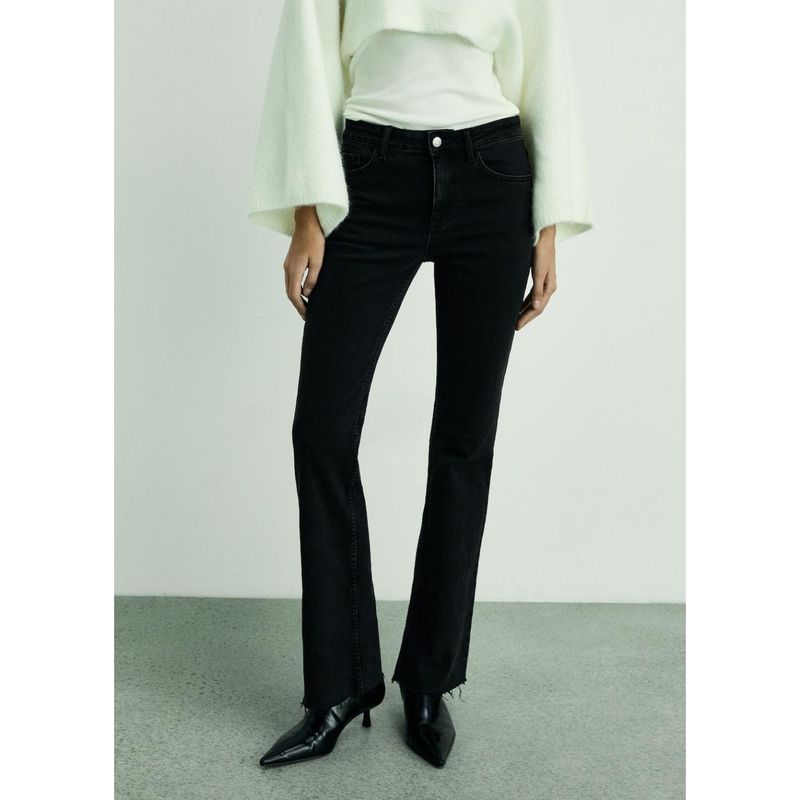 MANGO - Jean Flare Tiro Alto Mujer Mango