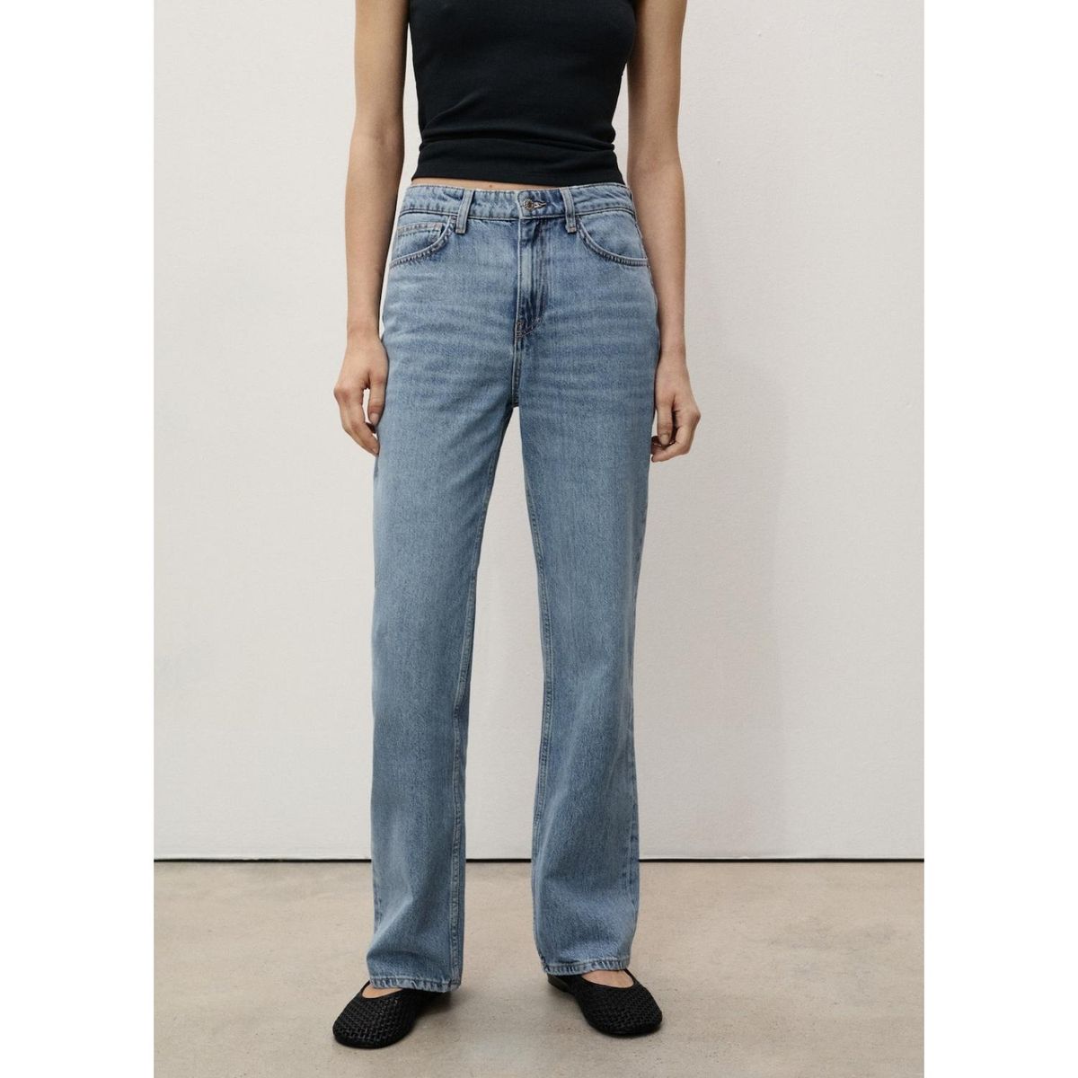 MANGO - Jean Straight Tiro Alto Mujer Mango