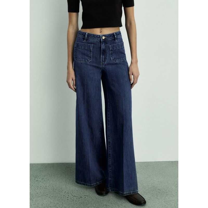 MANGO - Jean Wide Leg Tiro Alto Mujer Mango