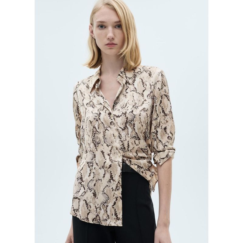 MANGO - Camisa Manga Larga Casual Mujer Mango