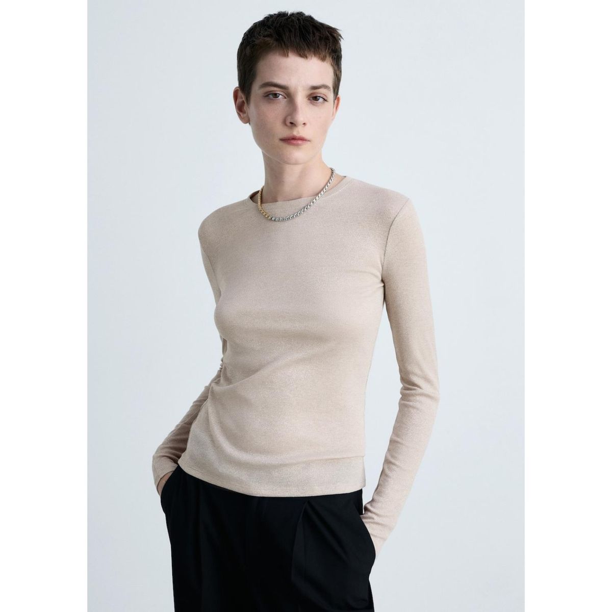 MANGO - Polo Manga Larga Casual Mujer Mango