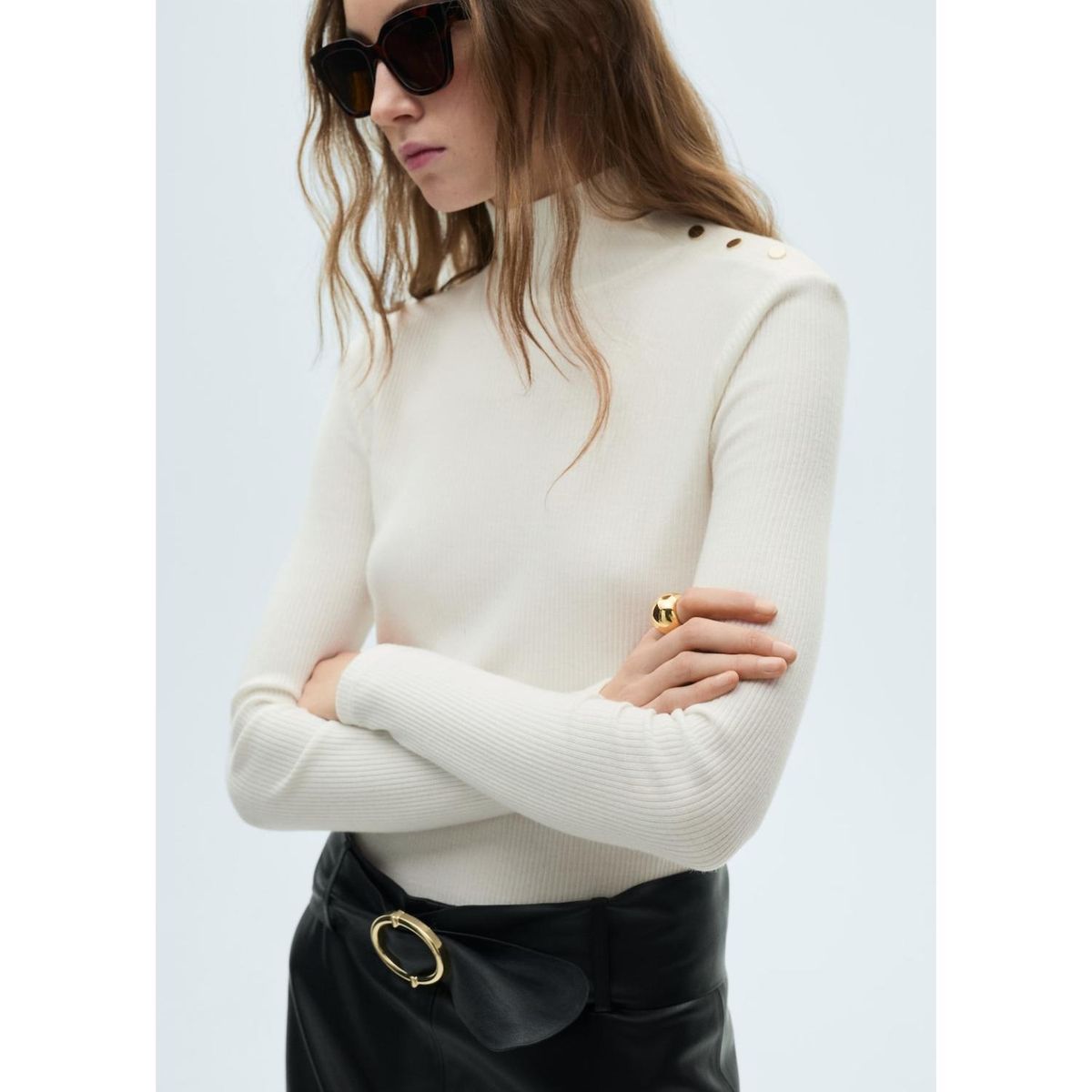 MANGO - Polo Manga Larga Casual Mujer Mango