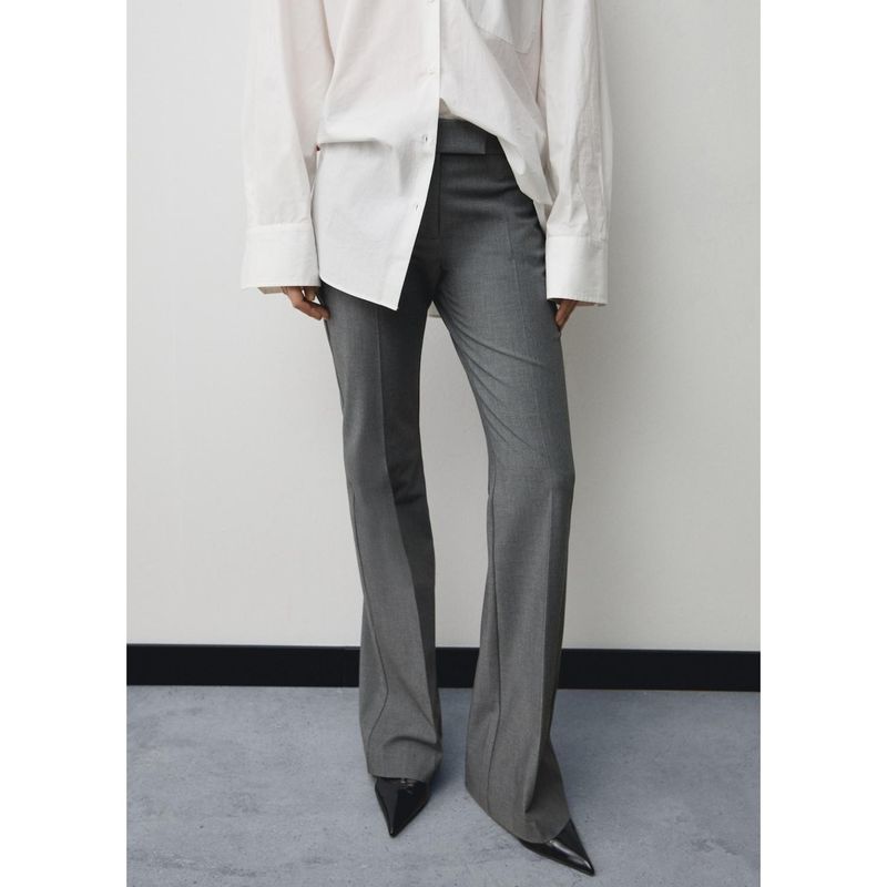 MANGO - Pantalón Flare Casual Mujer Mango