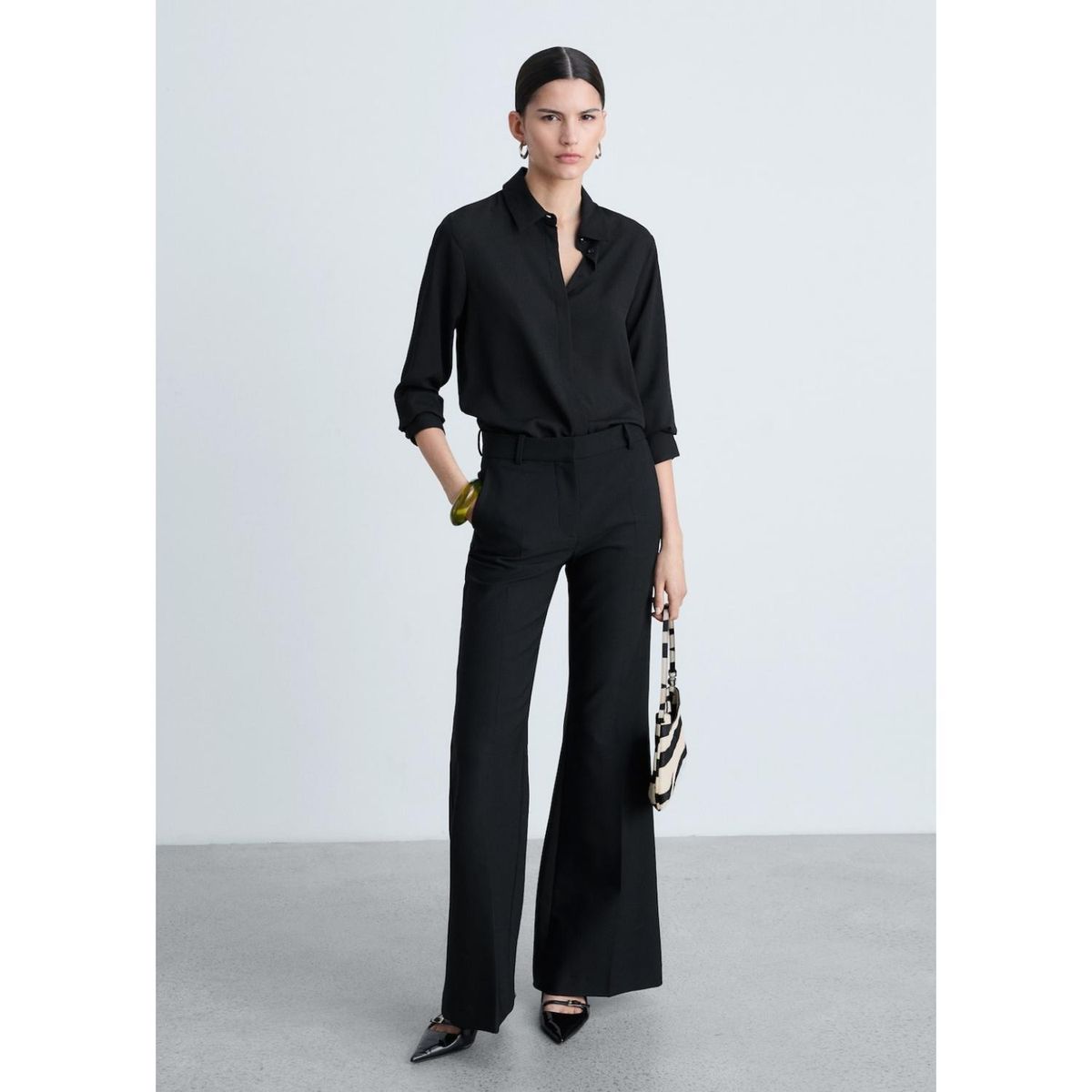 MANGO - Camisa Manga Larga Casual Mujer Mango