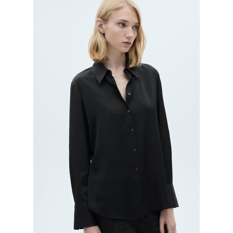 MANGO - Camisa Manga Larga Casual Mujer Mango