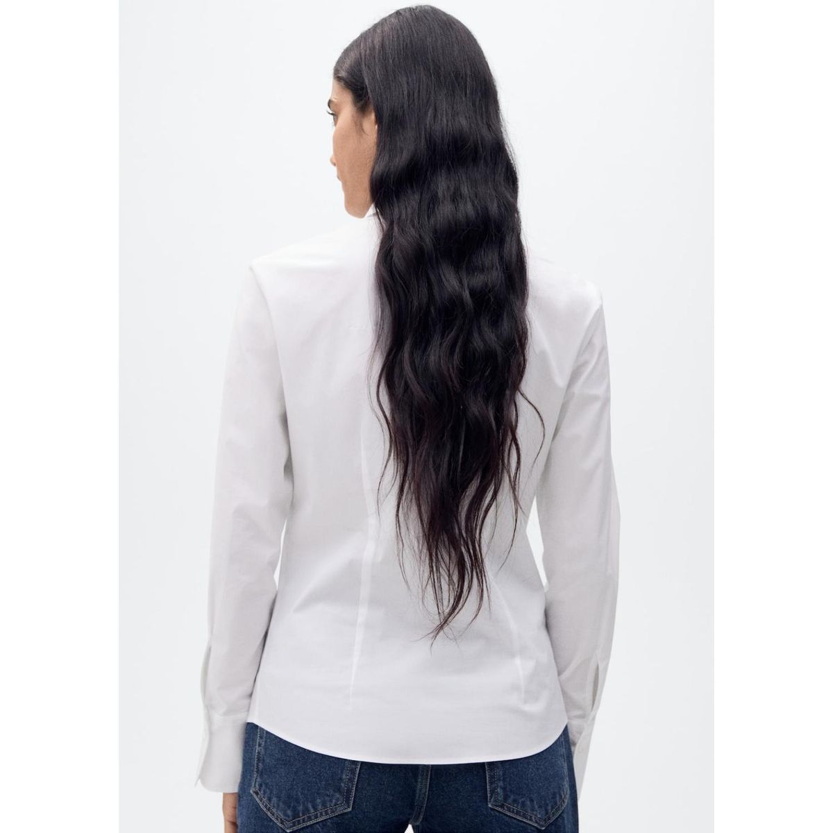 MANGO - Camisa Manga Larga Algodón Mujer Mango