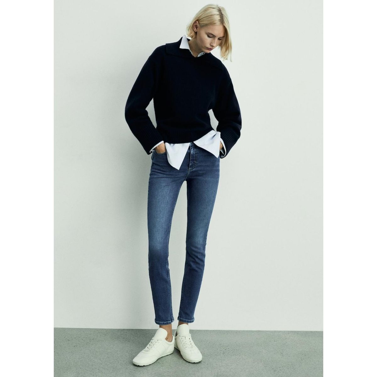 MANGO - Jean Skinny Tiro Alto Mujer Mango.