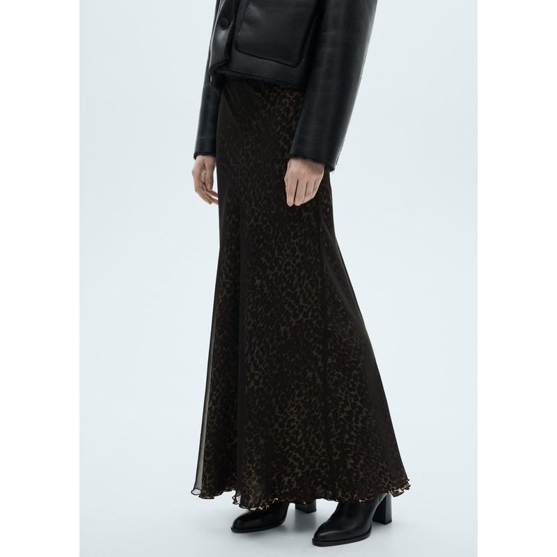 MANGO - Falda Larga Casual Mujer Mango