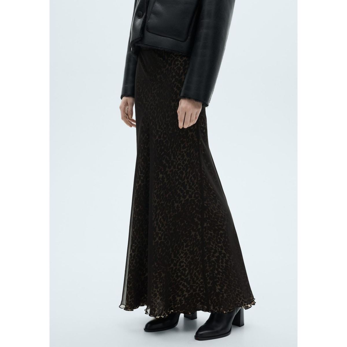 MANGO - Falda Larga Casual Mujer Mango