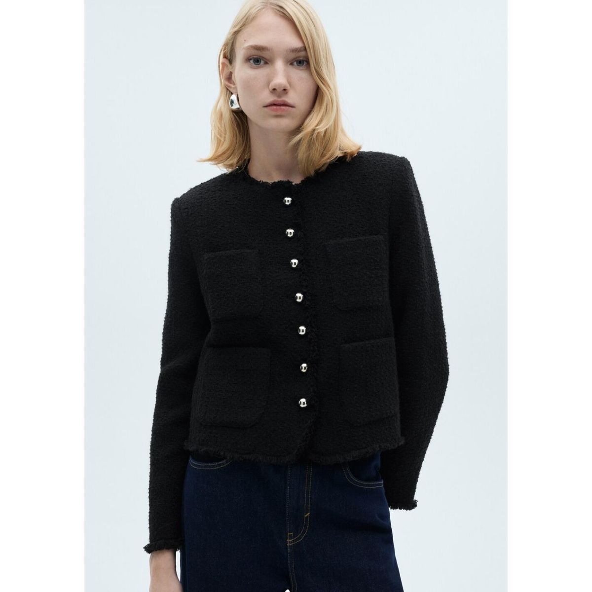 MANGO - Blazer Casual Algodón Mujer Mango