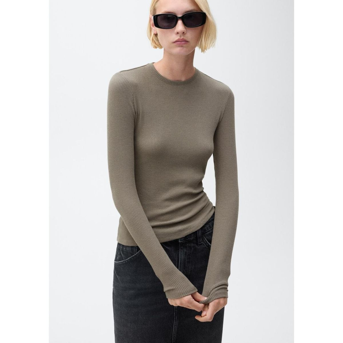 MANGO - Polo Manga Larga Casual Mujer Mango