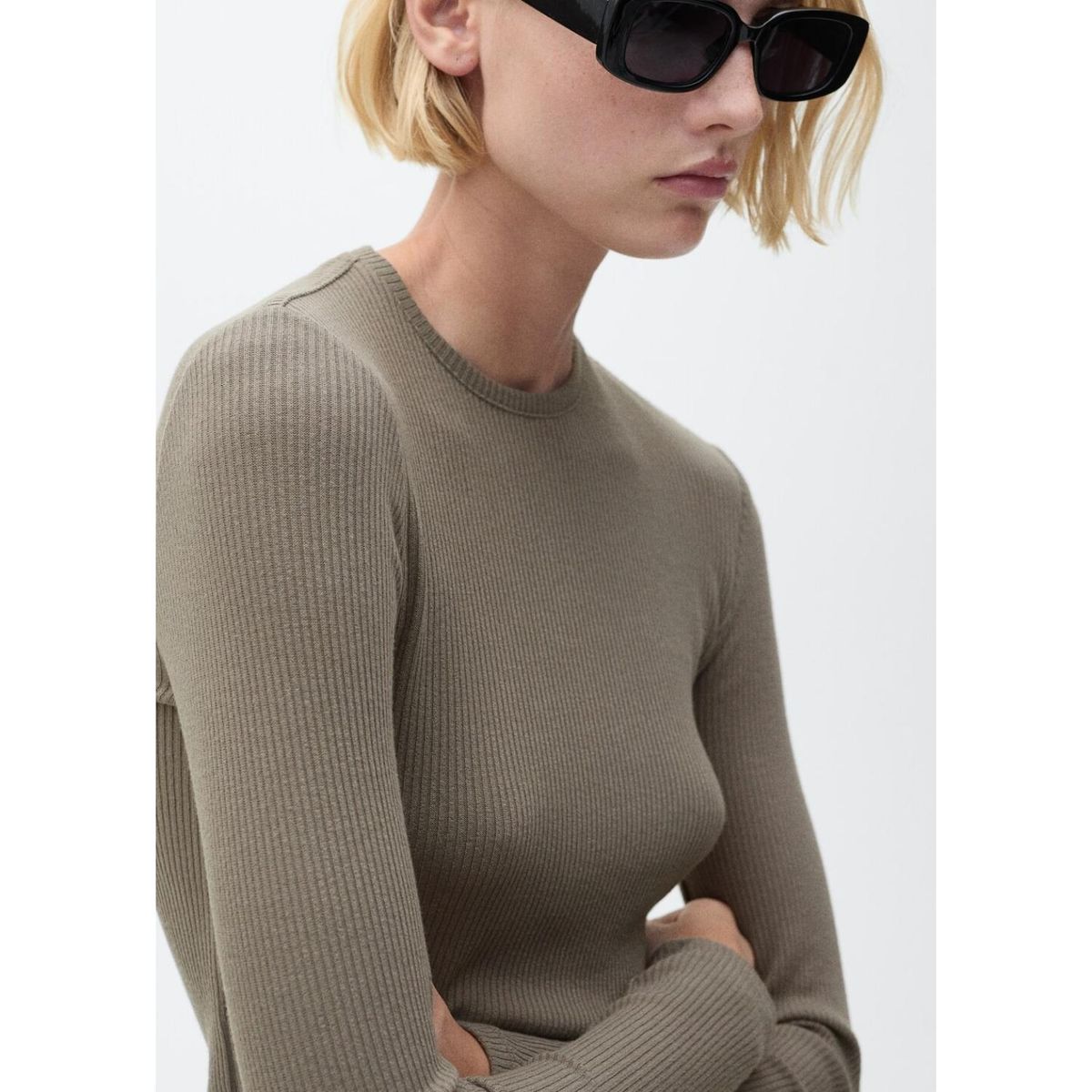 MANGO - Polo Manga Larga Casual Mujer Mango