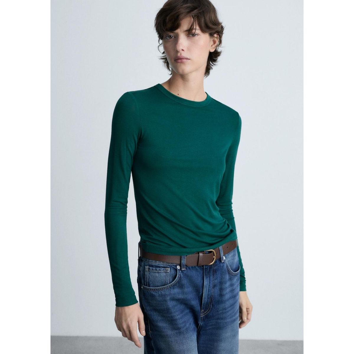 MANGO - Polo Manga Larga Casual Mujer Mango