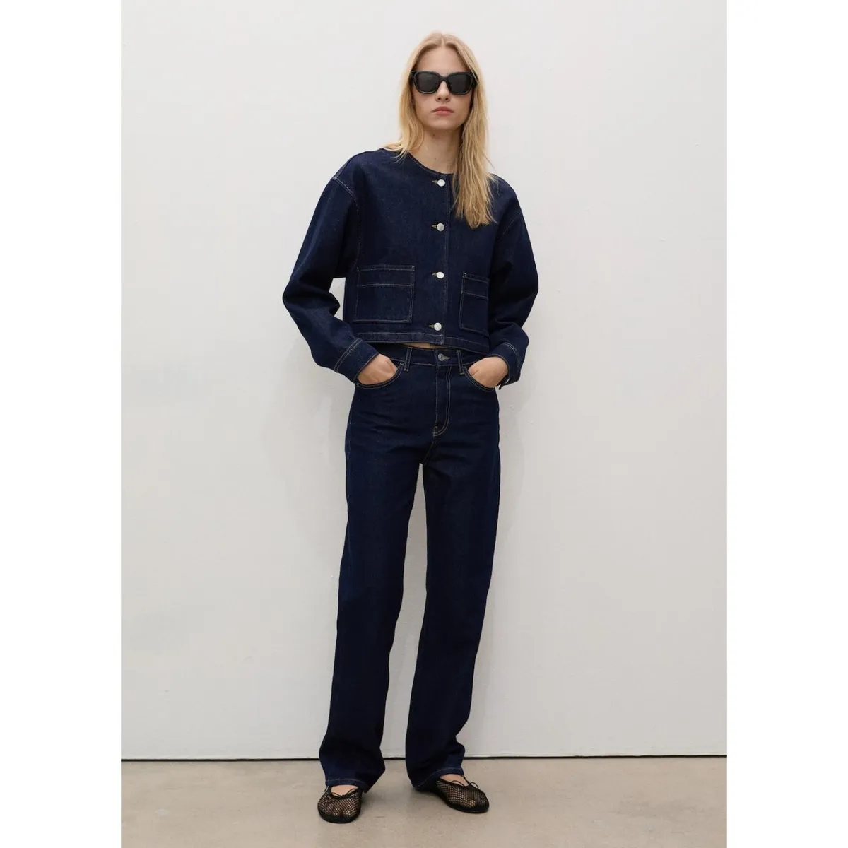 MANGO - Jean Straight Tiro Alto Mujer Mango.