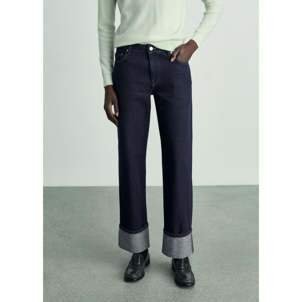 MANGO - Jean Straight Tiro Alto Mujer Mango