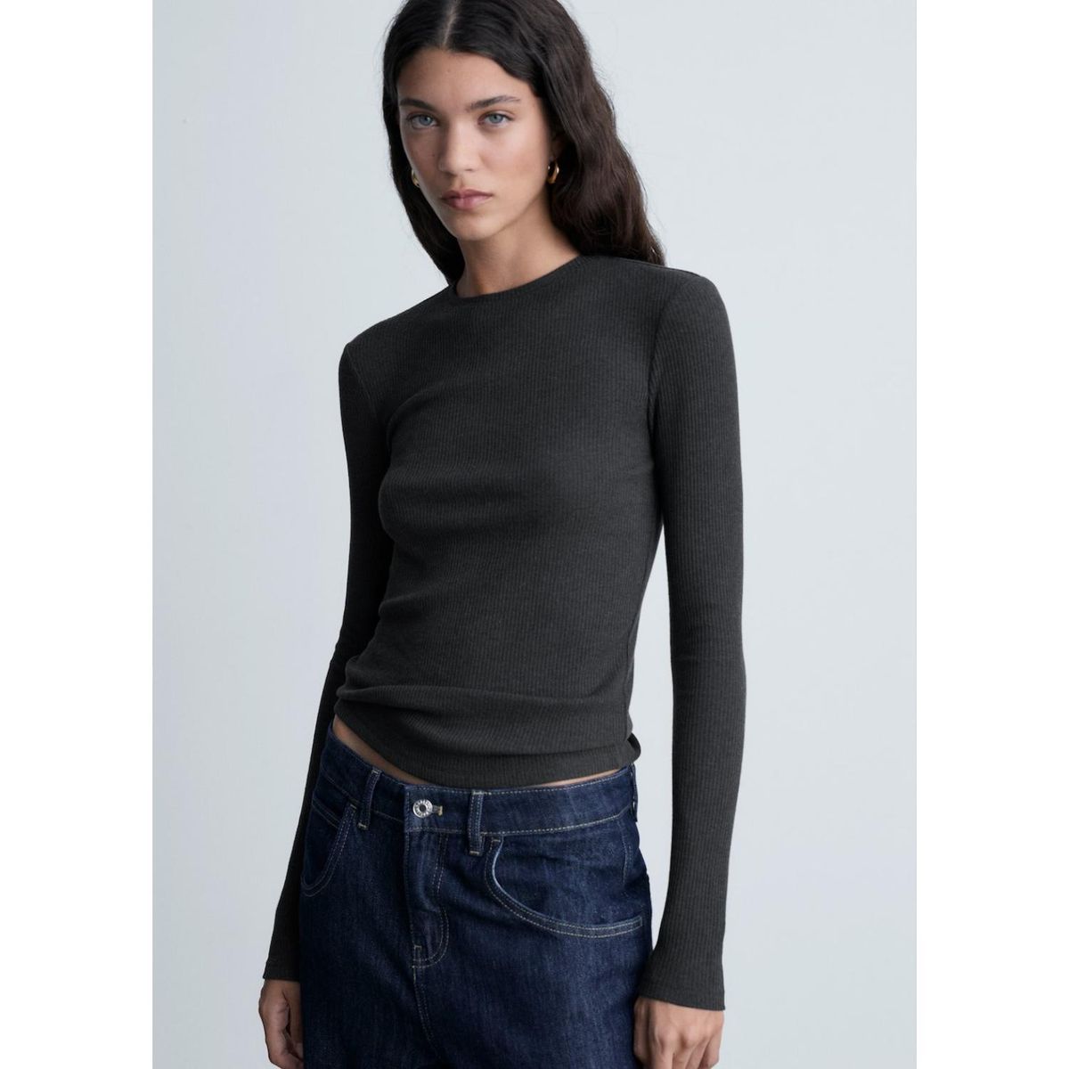 MANGO - Polo Manga Larga Casual Mujer Mango