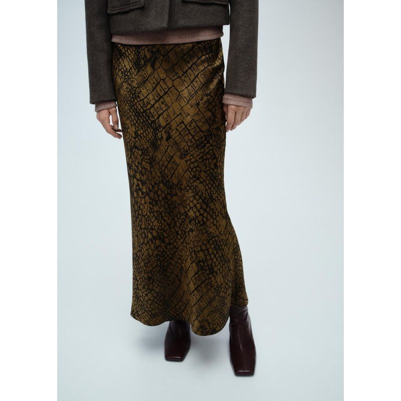 MANGO - Falda Larga Casual Mujer Mango