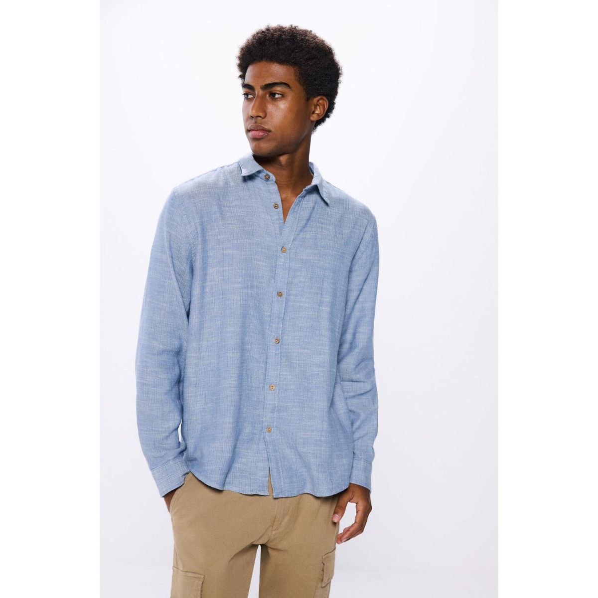 SPRINGFIELD - Camisa Manga Larga 100% Algodón Hombre Springfield