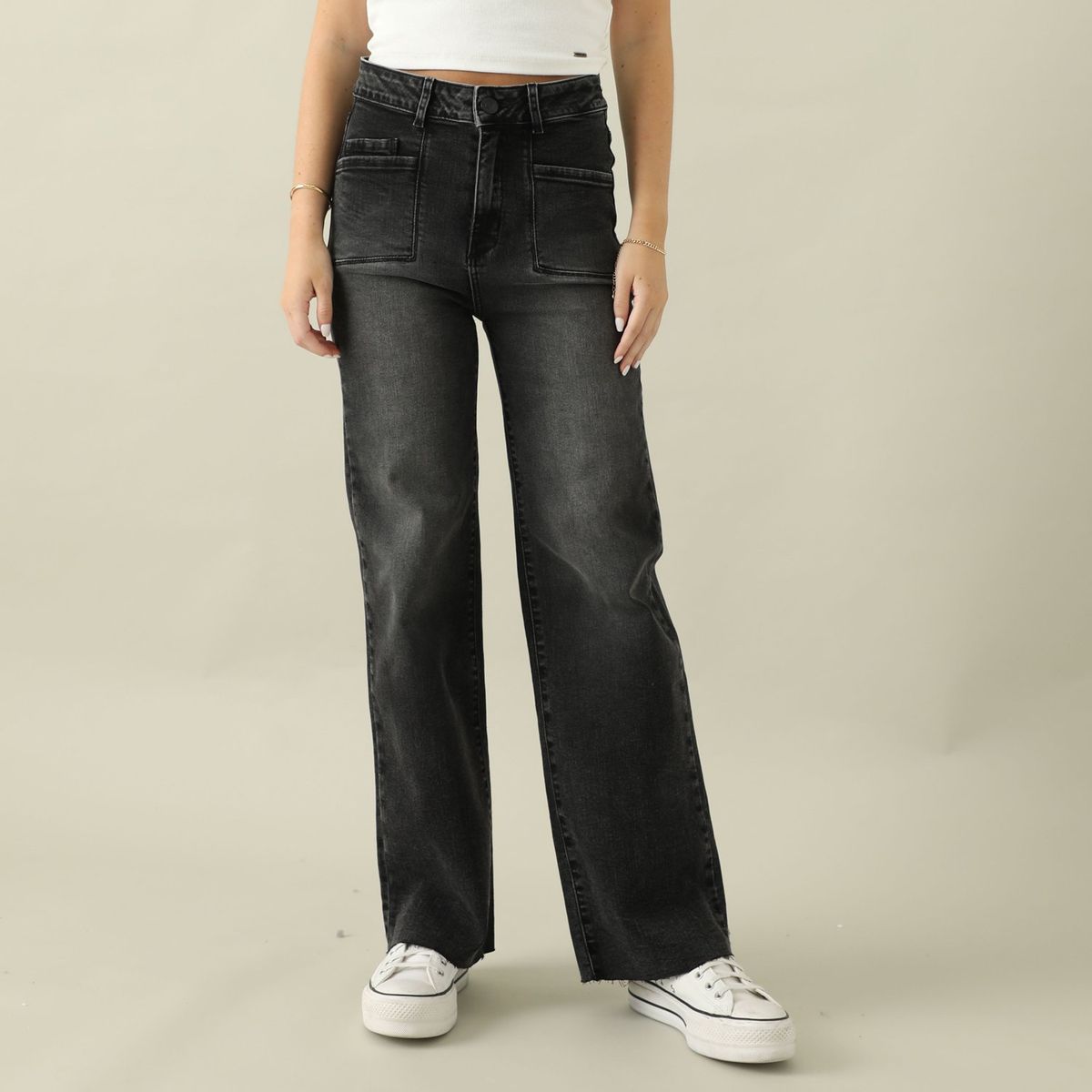 AMERICAN ABBEY - Jean Wide Algodón Mujer American Abbey