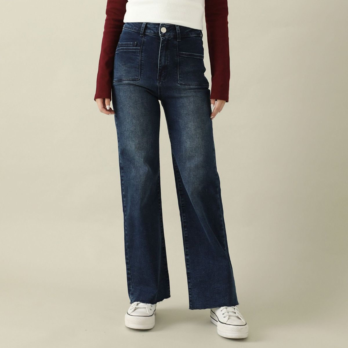 AMERICAN ABBEY - Jean Wide Algodón Mujer American Abbey