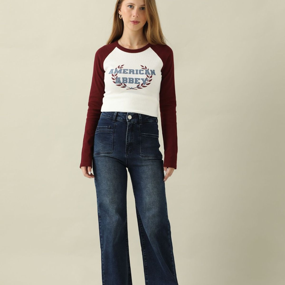 AMERICAN ABBEY - Jean Wide Algodón Mujer American Abbey