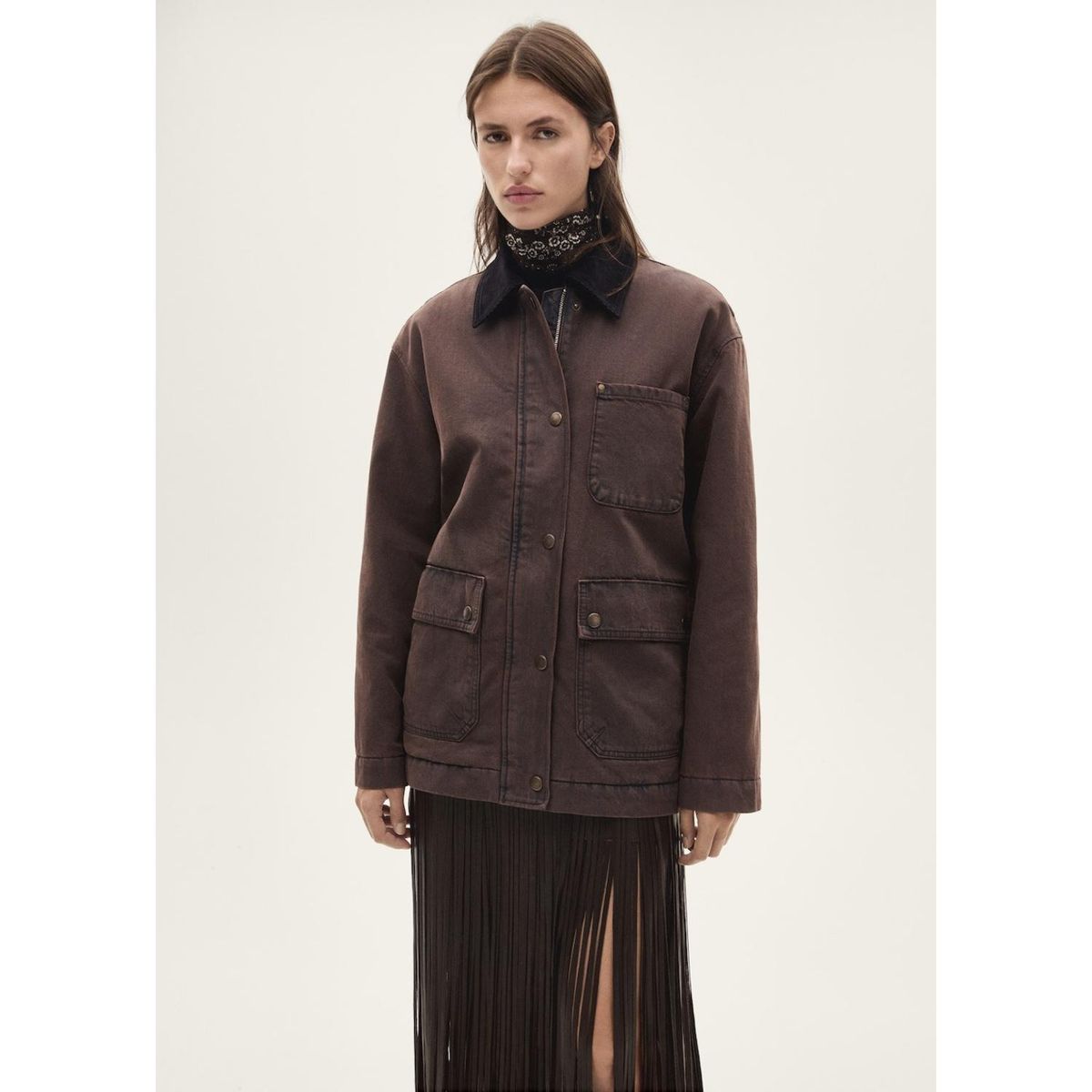 MANGO - Casaca 100% Algodón Mujer Mango