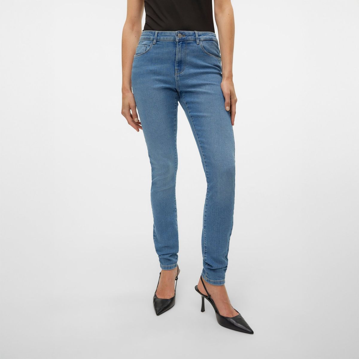 VERO MODA - Jean Skinny Tiro Alto Mujer Vero Moda