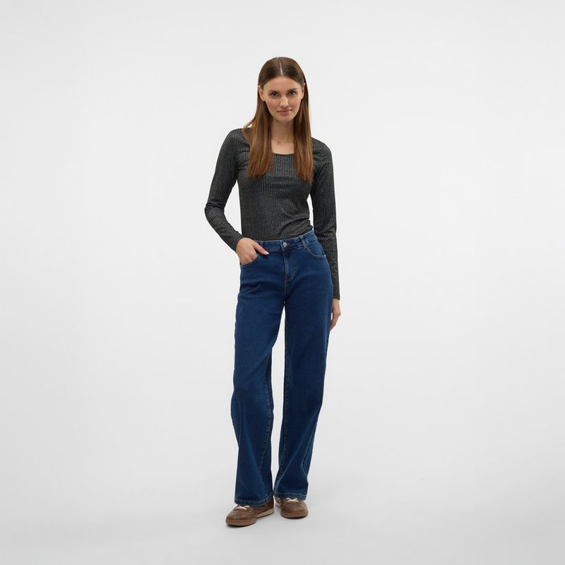 VERO MODA - Jean Wide Leg Tiro Alto Mujer Vero Moda
