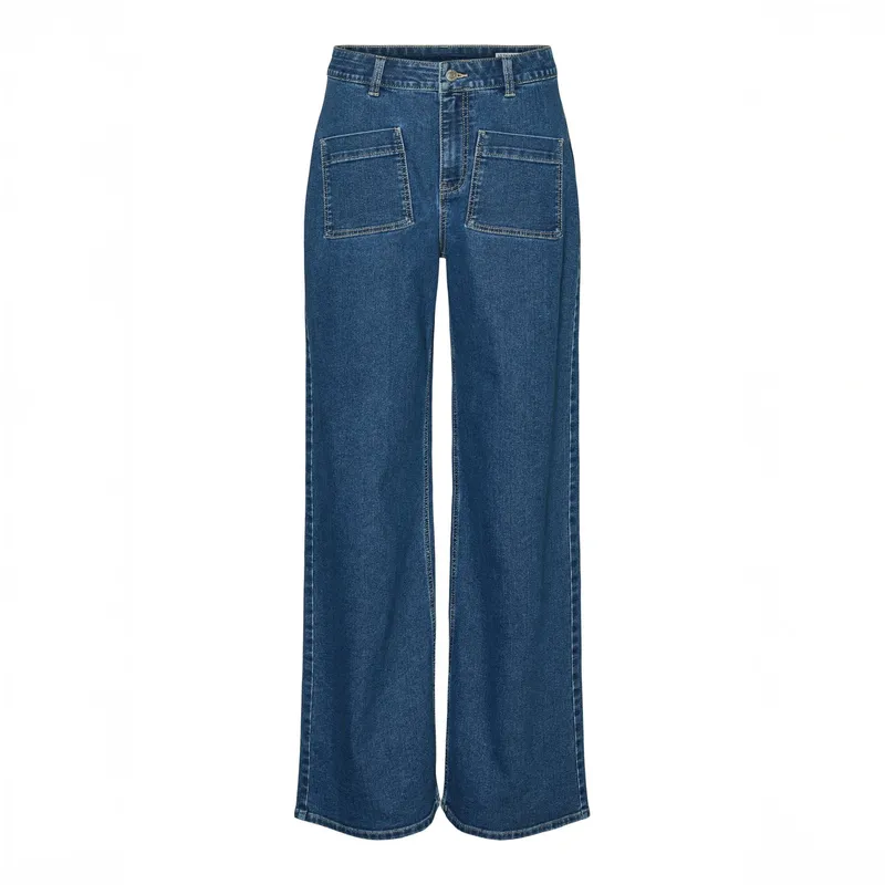 VERO MODA - Jean Wide Leg Tiro Alto Mujer Vero Moda