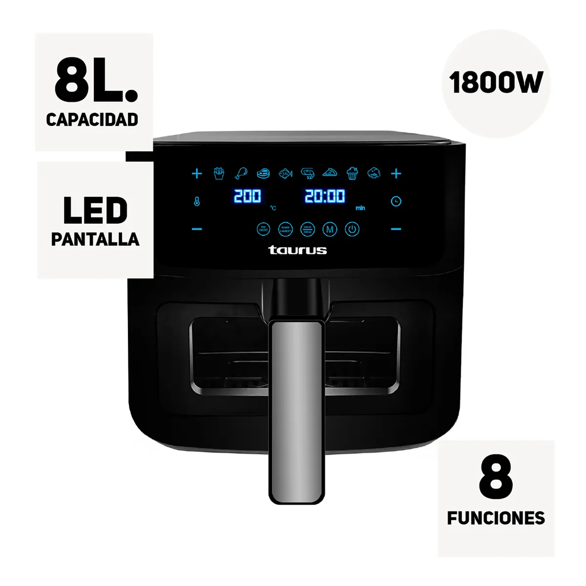 TAURUS - Freidora De Aire Taurus  8 Lts. Mod. Aero Crispy