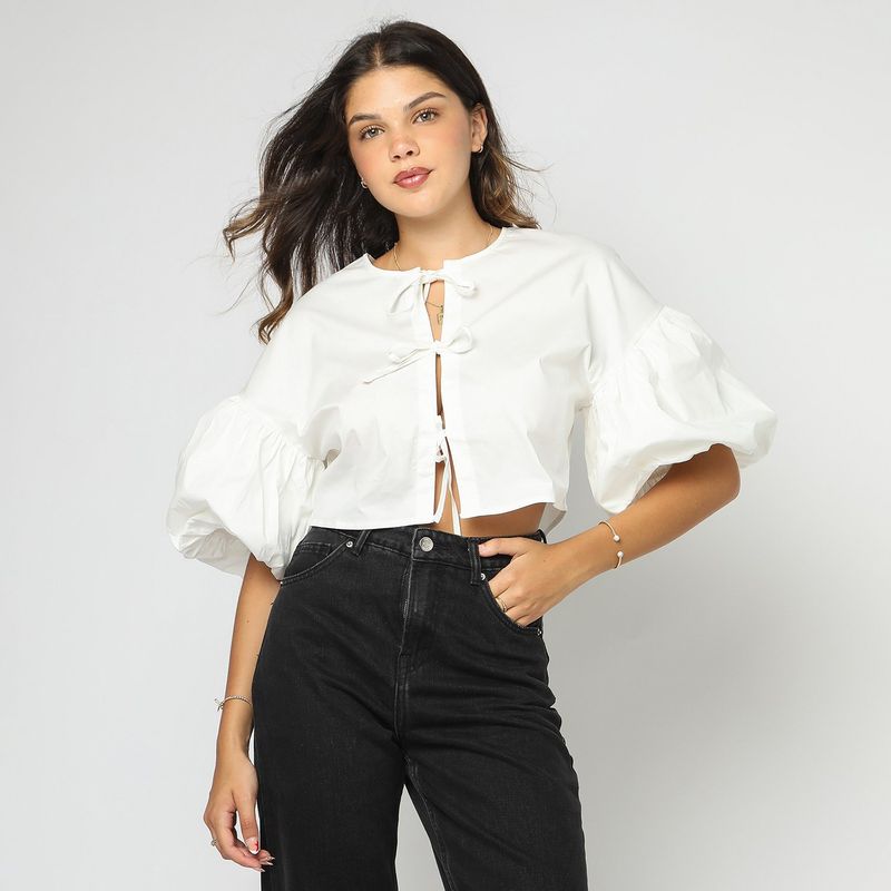 SYBILLA - Blusa Manga Larga Algodón Mujer Sybilla