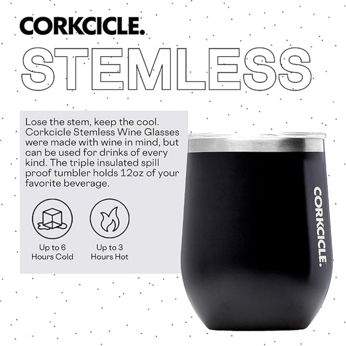 CORKCICLE - Vaso Térmico Negro 355 ml / 12 oz