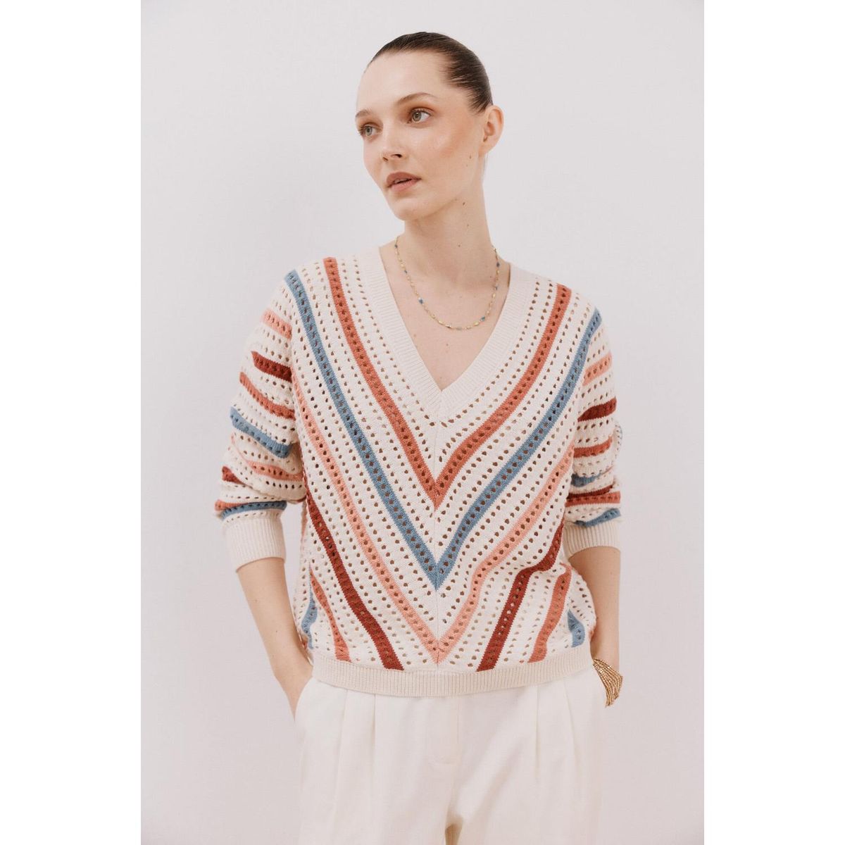 CORTEFIEL - Chompa 100% Algodón Mujer Cortefiel