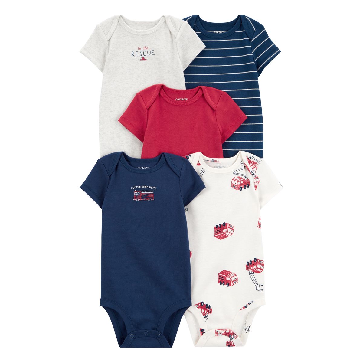 CARTER'S - Body Bebé Niño Pack X5 Carters